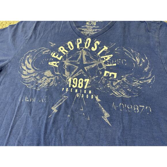 Y2K Aeropostale Affliction Style Wings V Neck T-Shirt Adult XL Cyber Goth - Picture 2 of 9
